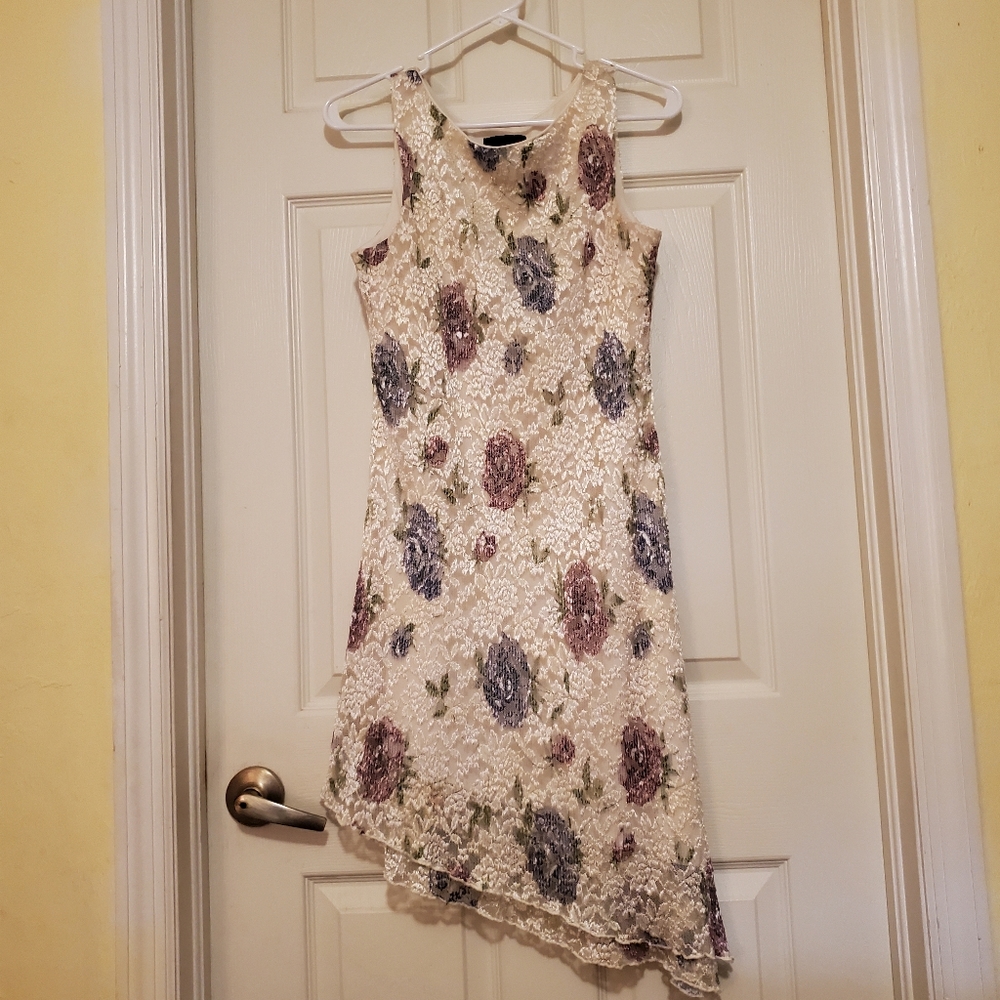 Scarlett Floral Lace Overlay Vintage Dress